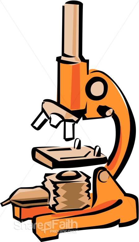 448x776 Bright Orange Microscope Christian Classroom Clipart