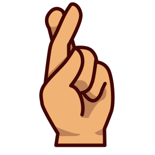 320x320 Hand With Index And Middle Finger Crossed(Ye) Emojidex