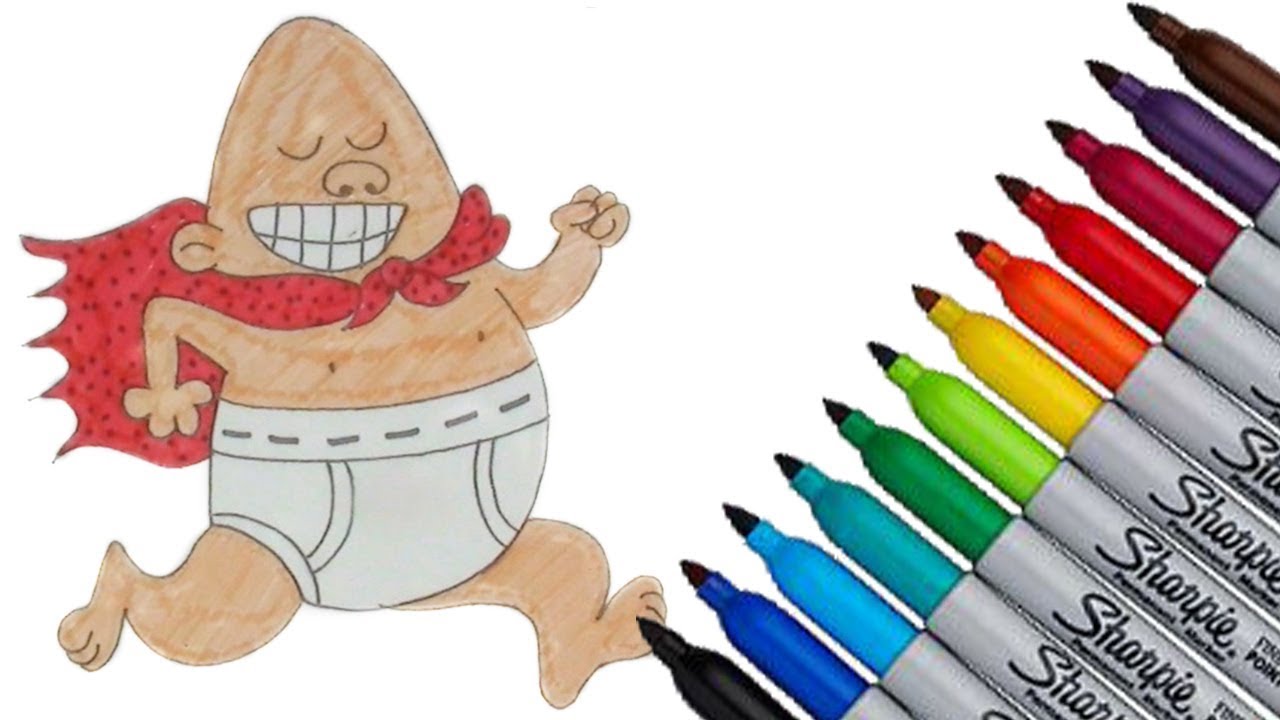 1280x720 Captain Underpants Coloring Page 2017 New Hd Video For Kids