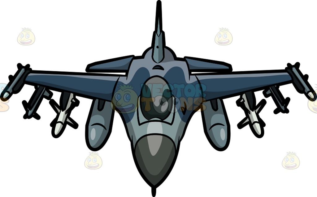 1024x638 An F16 Fighting Falcon Cartoon Clipart Vector Toons