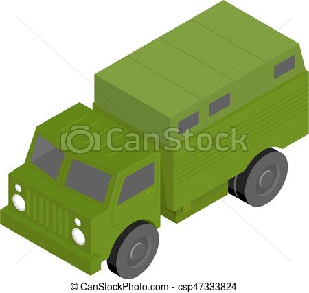 450x427 Russian (Soviet) 3d Isometric Military Truck. Green Cargo