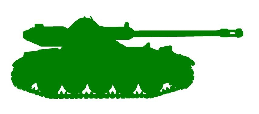 854x377 Army Tank Silhouette 3 Decal Sticker