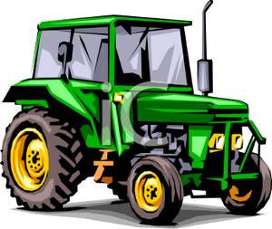 300x253 Clipart Picture A Green Tractor