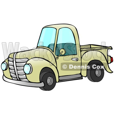 400x400 Old Fashioned Yellow Pickup Truck Clipart Illustration Djart
