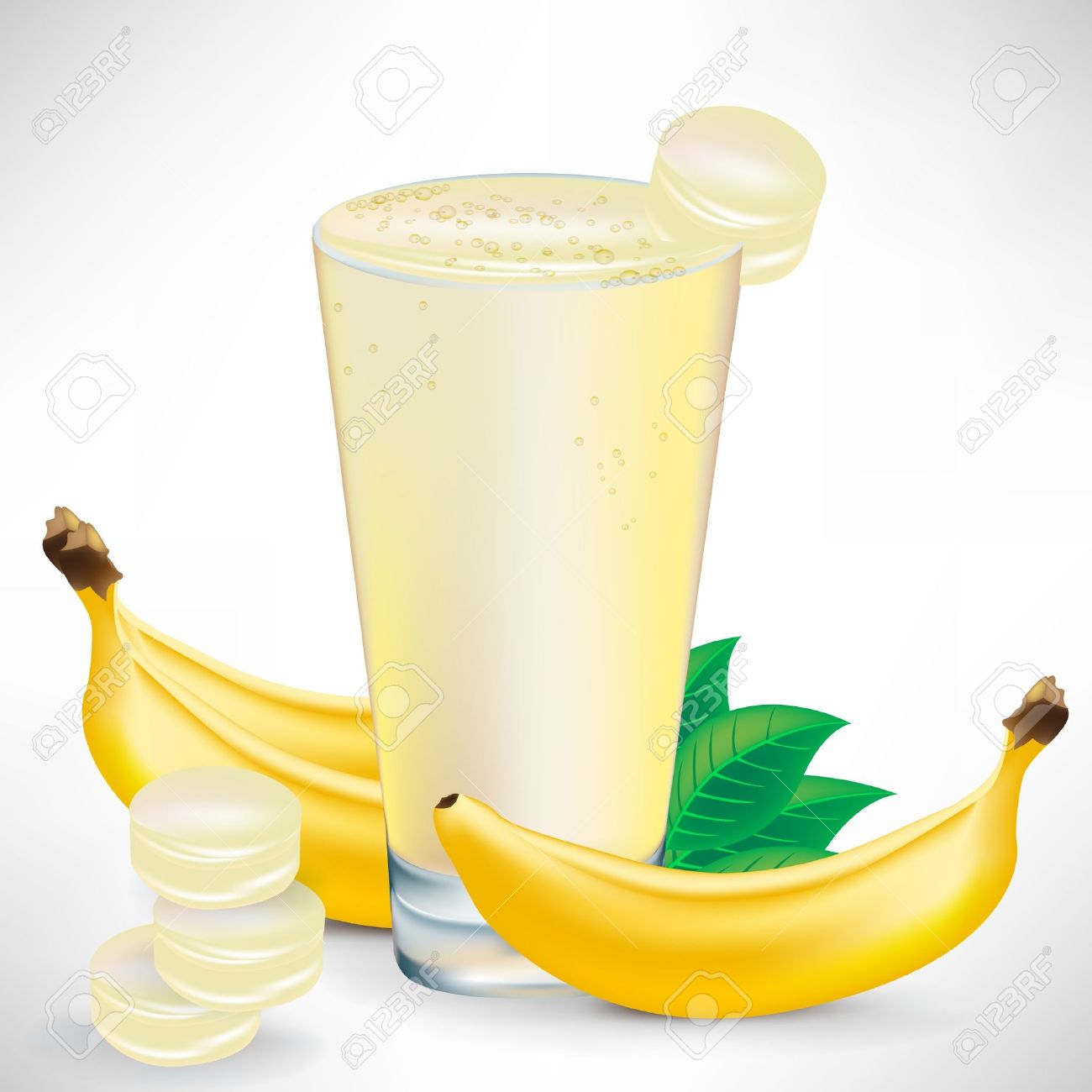 1300x1300 Banana Smoothie Clip Art Vector Image Illustrations Milkshake