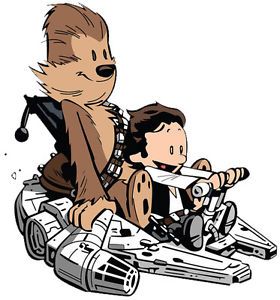 280x300 Calvin And Hobbes Han Solo And Chewbacca Play Star Wars Graphic