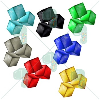 350x350 Minecraft Clipart Pixel Craft Solid Ore Blocks By Pinwheel Graphics