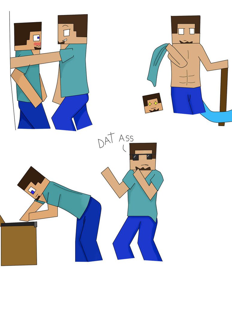 774x1032 Random Herobrine X Steve By Huki Kasai