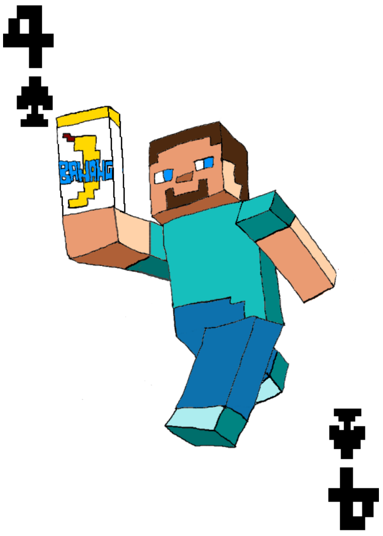 750x1050 Steve From Minecraft 4 Of Spades Card By Jennibee