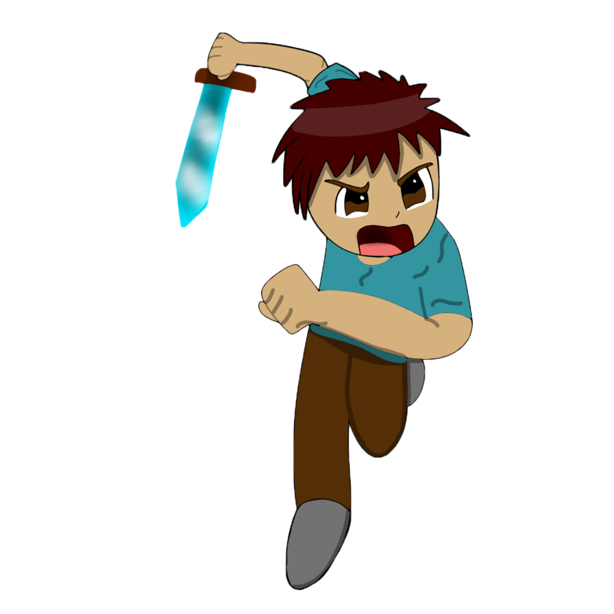 894x894 Chibi Minecraft Steve By Playfulanimator