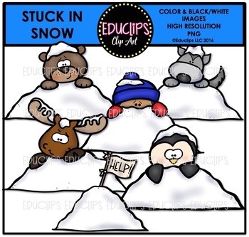 350x333 Stuck In Snow Clip Art Mini Bundle {Educlips Clipart} By Educlips