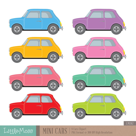570x570 Mini Cars Digital Clipart