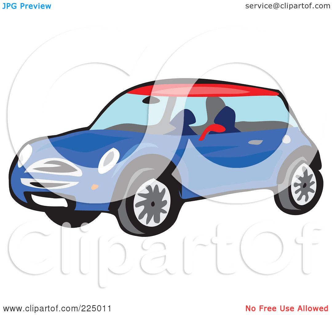 1080x1024 Royalty Free (Rf) Clipart Illustration Of A Blue Mini Car By
