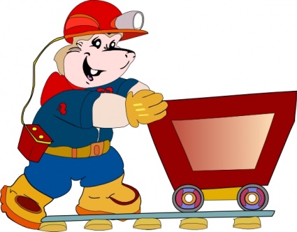 425x332 Free Download Of Coal Miner Pushing Cart Clip Art Vector Graphic