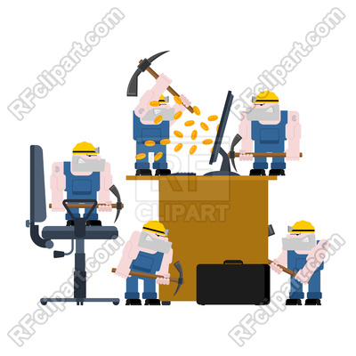 400x400 Mining Bitcoin Concept Royalty Free Vector Clip Art Image