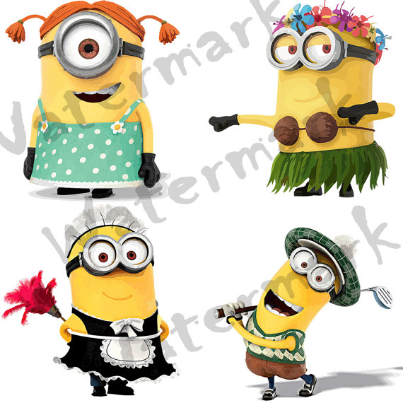 570x570 Minion Digital Clipart Set Instant Download Vector Graphics