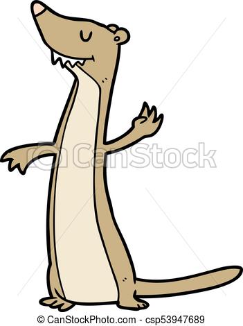 351x470 Cartoon Weasel Vector