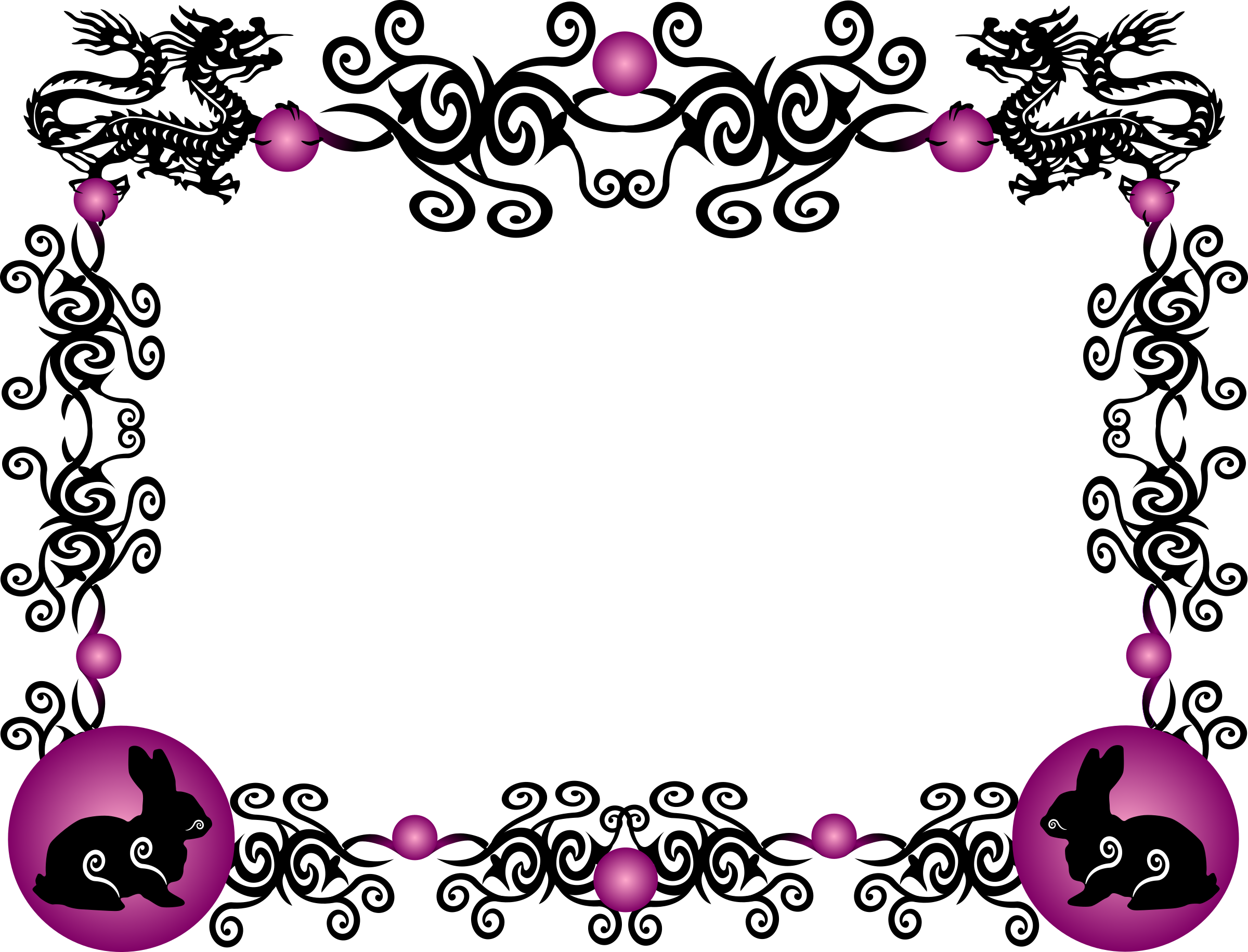 2400x1831 Rabbit Clipart Border