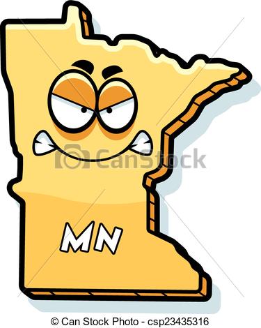 375x470 Cartoon Angry Minnesota. A Cartoon Illustration Of The State