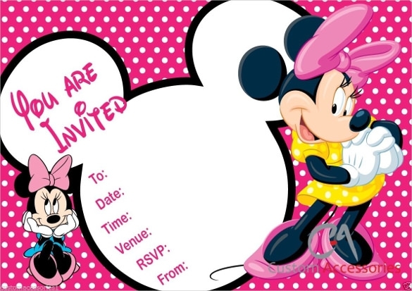 585x413 Minnie Mouse Birthday Invitation Template