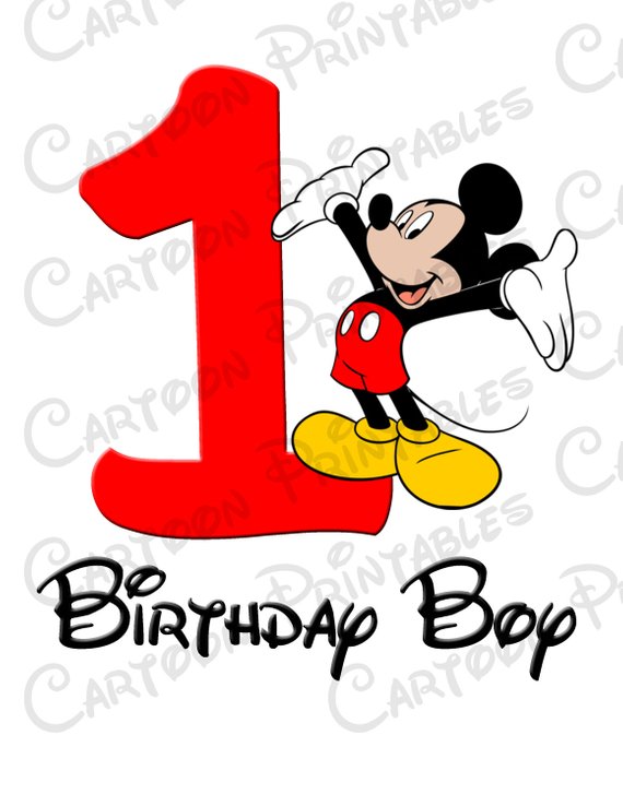 570x738 Mickey Mouse First Birthday Boy Image Printable Clip Art Iron