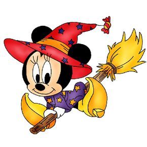 290x290 Halloween Minnie Mouse Witch Clipart Fabric Paintings Designs