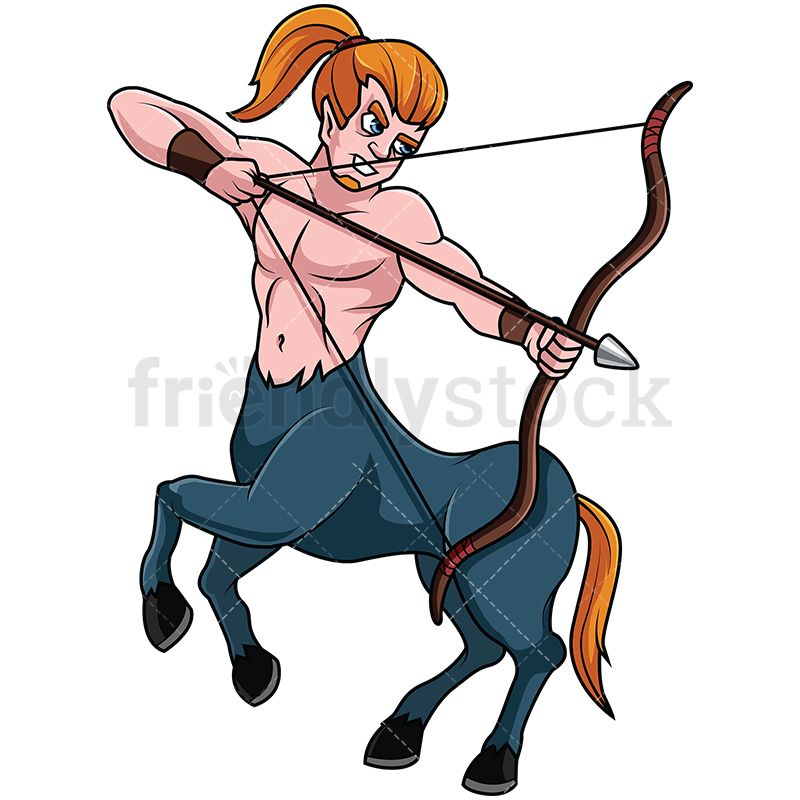 800x800 Centaur Archer Cartoon Vector Clipart