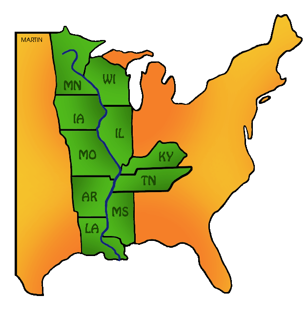 631x648 United States Clip Art By Phillip Martin, Famous Locations
