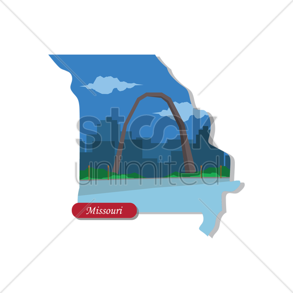 600x600 Missouri State Map Vector Image