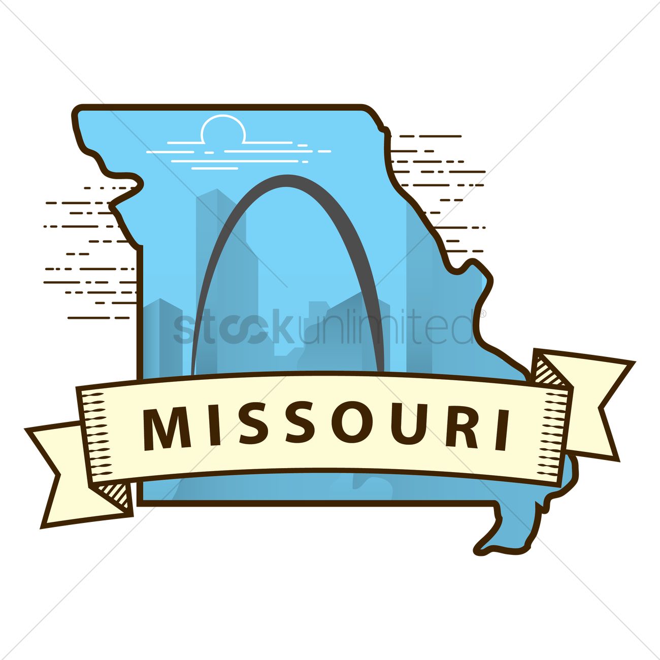 1300x1300 Missouri State Map Vector Image