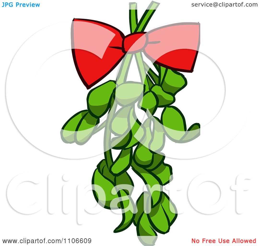 1080x1024 Clipart Red Bow On Christmas Mistletoe