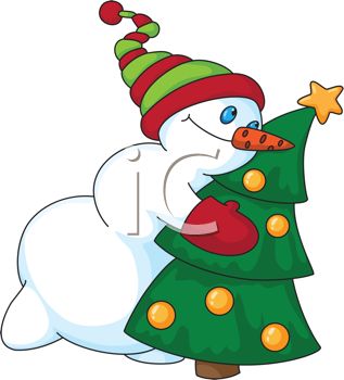 317x350 Christmas Tree Clipart Snowman