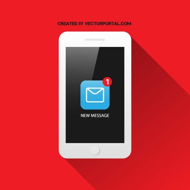 660x660 Mobile Phone Notification Clip Art. Technology Vector