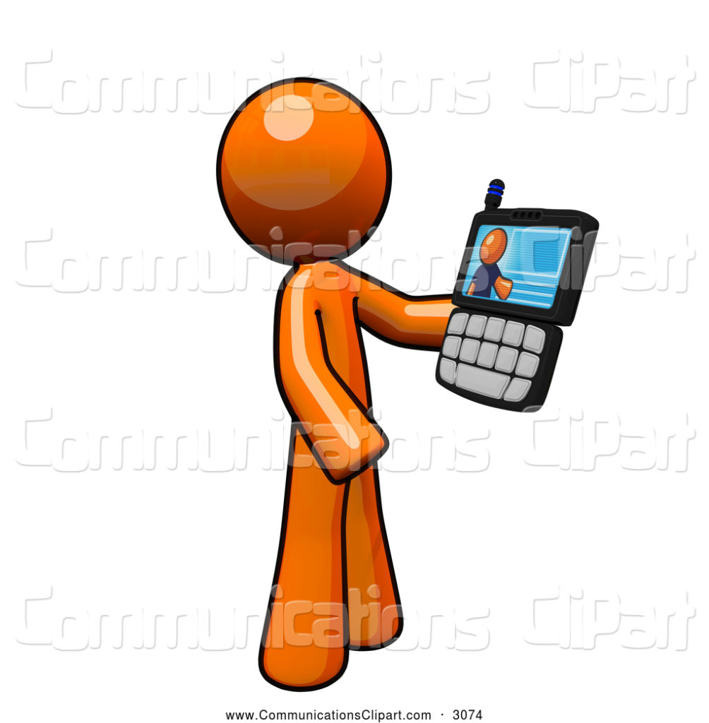 1004x1024 Munication Clipart Of An Orange Man Having A Video Conference