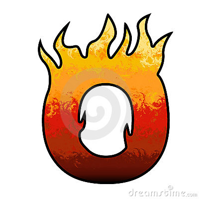 400x400 Flaming Letter O Clipart