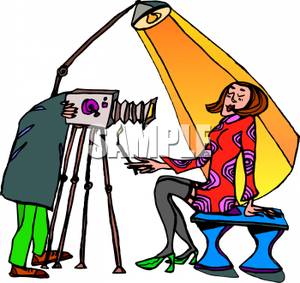 300x283 Clipart Picture A Model Sitting In Front Of A Camera