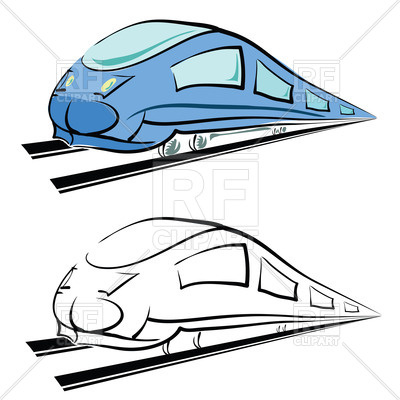 400x400 Outline Of Modern Train Royalty Free Vector Clip Art Image
