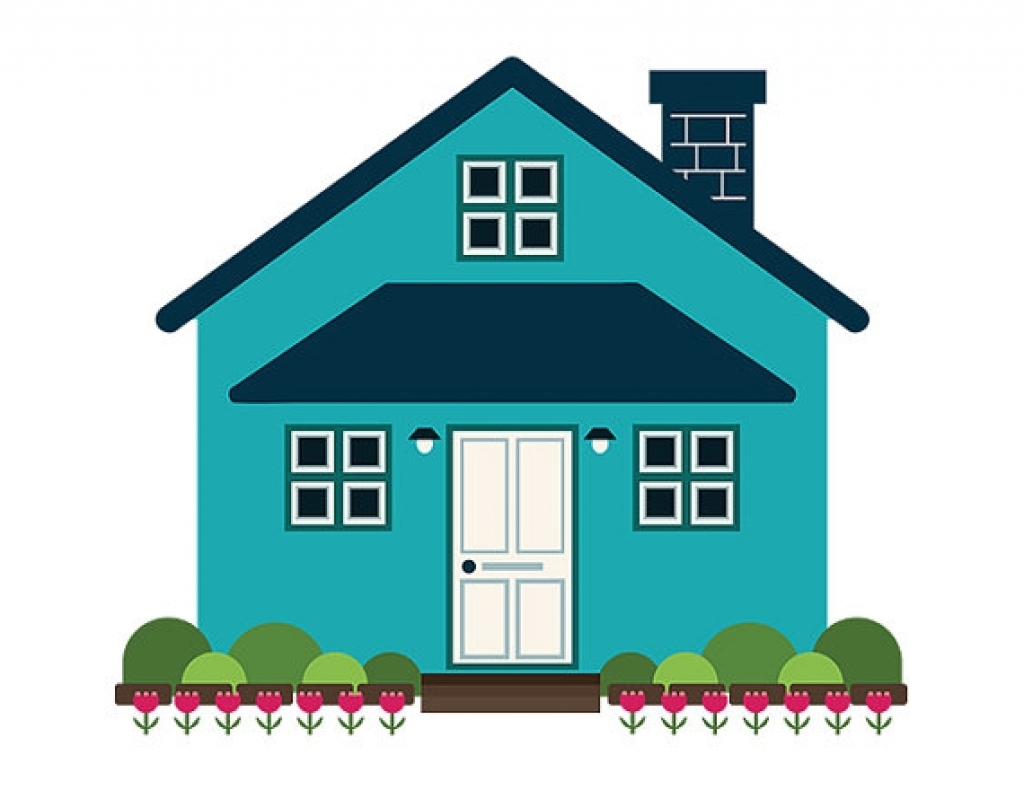 1024x790 Modern House Clipart Geometric Modern House Clip Art Blue Home