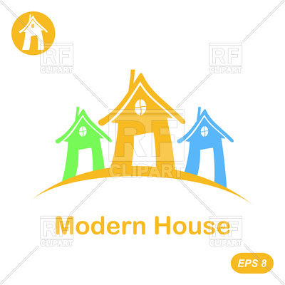 400x400 Modern House Icons Royalty Free Vector Clip Art Image