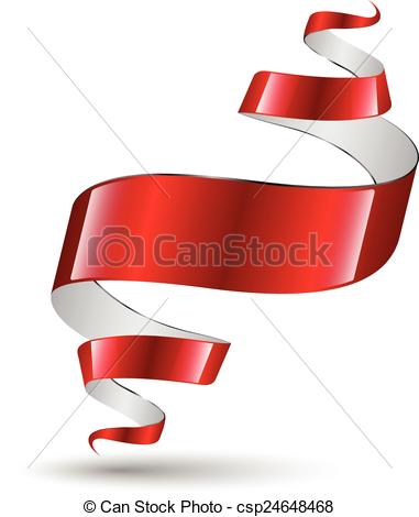 381x470 Red Ribbon Modern Art Banner. Vector Illustration. Clip Art Vector