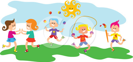 450x209 Bright And Modern Clipart Of Children Playing