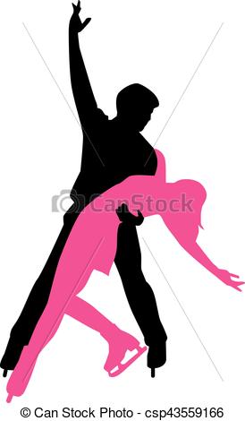 274x470 Ice Dancing Couple Clip Art Vector