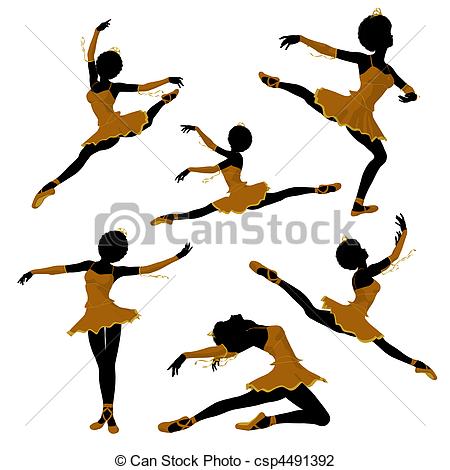 450x470 African American Ballerina Illustra. African American Clip Art