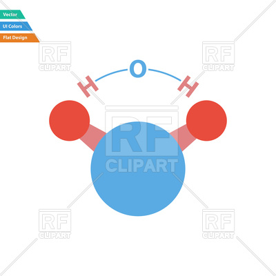 400x400 Flat Design Icon Of Chemical Molecule Royalty Free Vector Clip Art