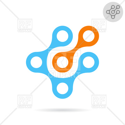 400x400 High Tech Style Symbol Of Molecule Royalty Free Vector Clip Art
