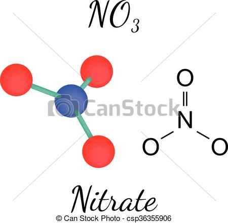 450x441 No3 Nitrate Molecule. No3 Nitrate 3d Molecule Isolated
