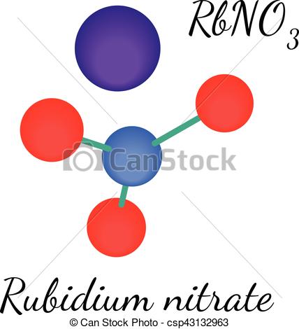 428x470 Rbno3 Rubidium Nitrate Molecule Isolated On White Clip Art Vector