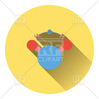 400x400 Structure Of Molecule Water Icon, Flat Color Design Royalty Free