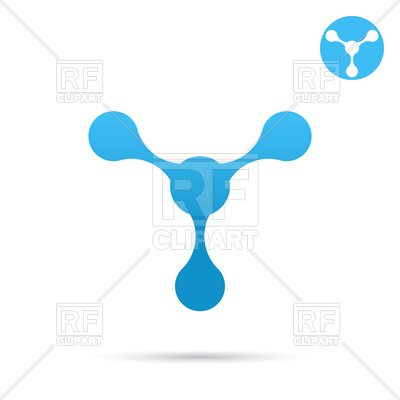 400x400 Blue Molecule Icon Royalty Free Vector Clip Art Image