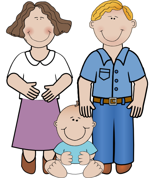 510x596 Mom Dad And Baby Clip Art Png